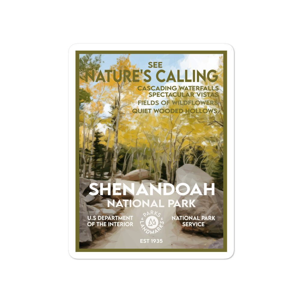 Shenandoah National Park Sticker - WPA Style