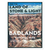 Badlands National Park Poster Sticker WPA Style