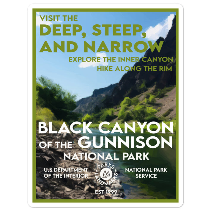 Black Canyon National Park Poster Sticker - WPA Style