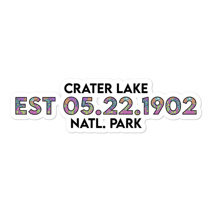 Crater Lake National Park Sticker - Established Line
