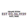 Grand Teton National Park Sticker - Established Line