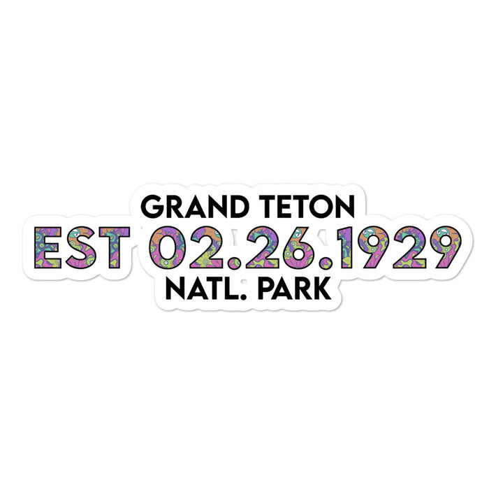 Grand Teton National Park Sticker - Established Line