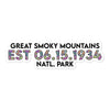 Great Smoky Mountains National Park Sticker - Established Line