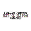 Guadalupe Mountains National Park Sticker - Established Line