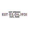 Hot Springs National Park Sticker - Established Line