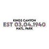 Kings Canyon National Park Sticker - Established Line