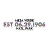 Mesa Verde National Park Sticker - Established Line