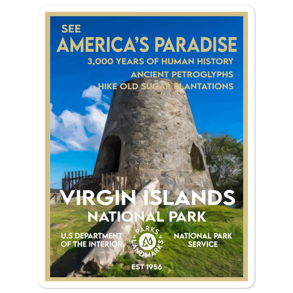 Virgin Islands National Park Sticker - WPA Style