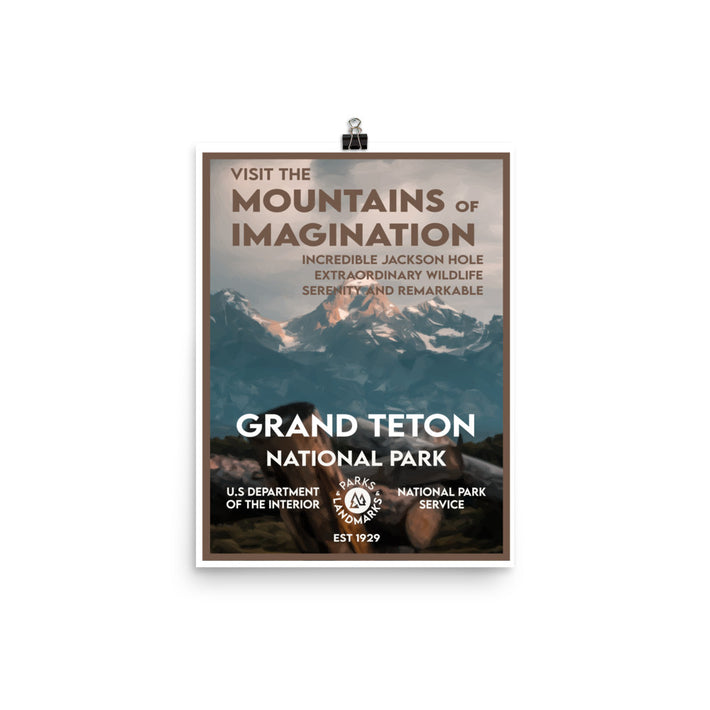 Grand Teton National Park Poster - WPA Style