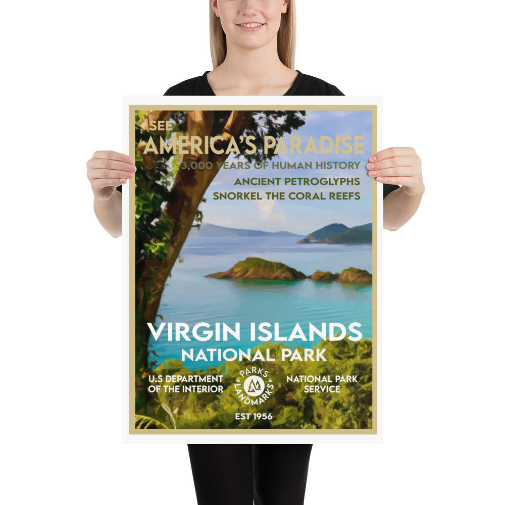 Virgin Islands National Park Poster - Paradise - WPA Style