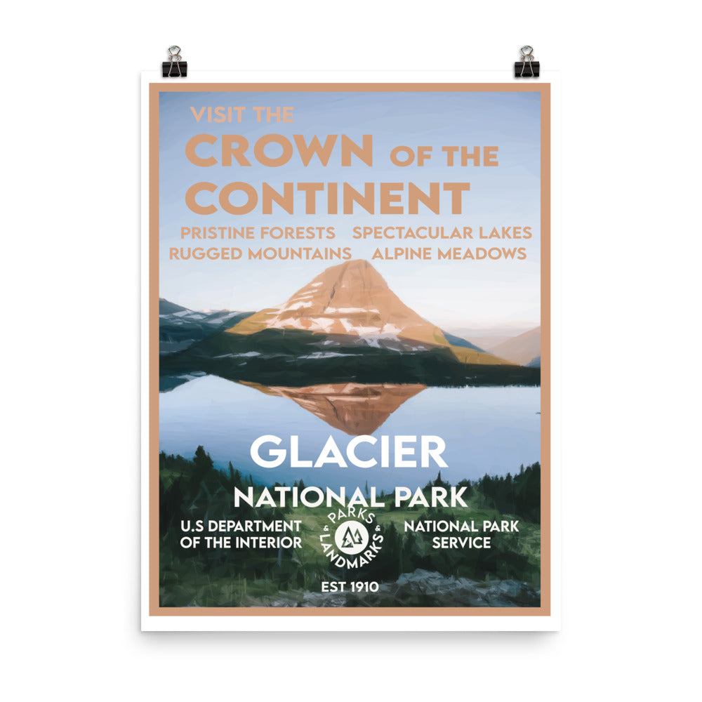Glacier National Park Poster - WPA Style