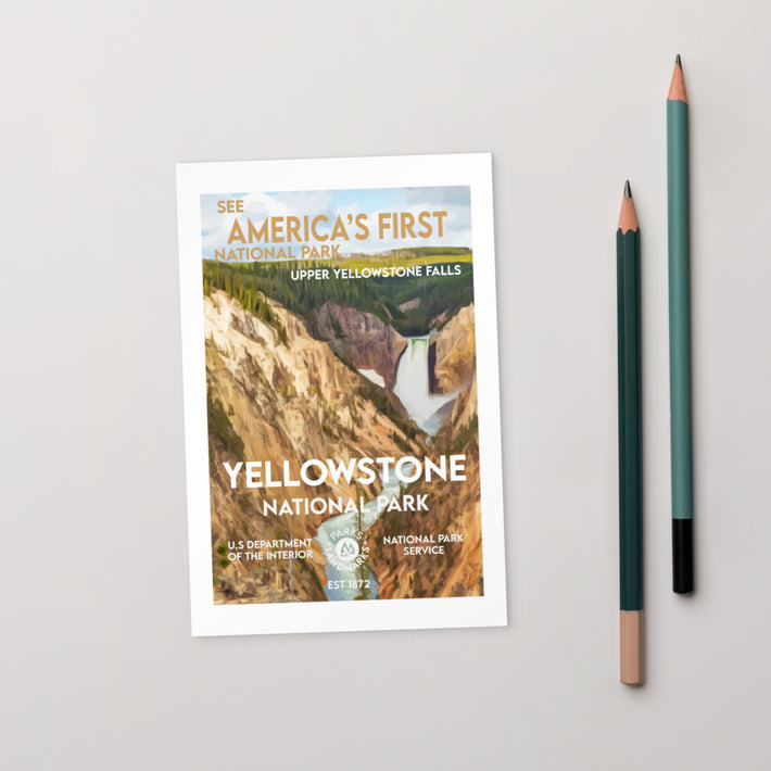 Yellowstone National Park Post Card - WPA Style