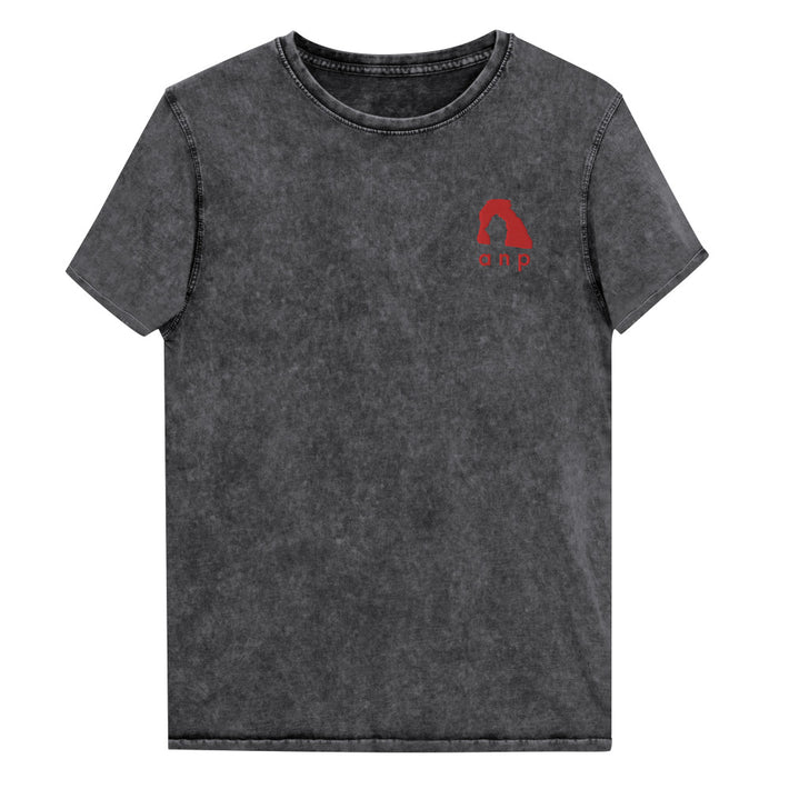 ANP Happy Arch Denim Shirt - Arches National Park Embroidered Denim T-Shirt