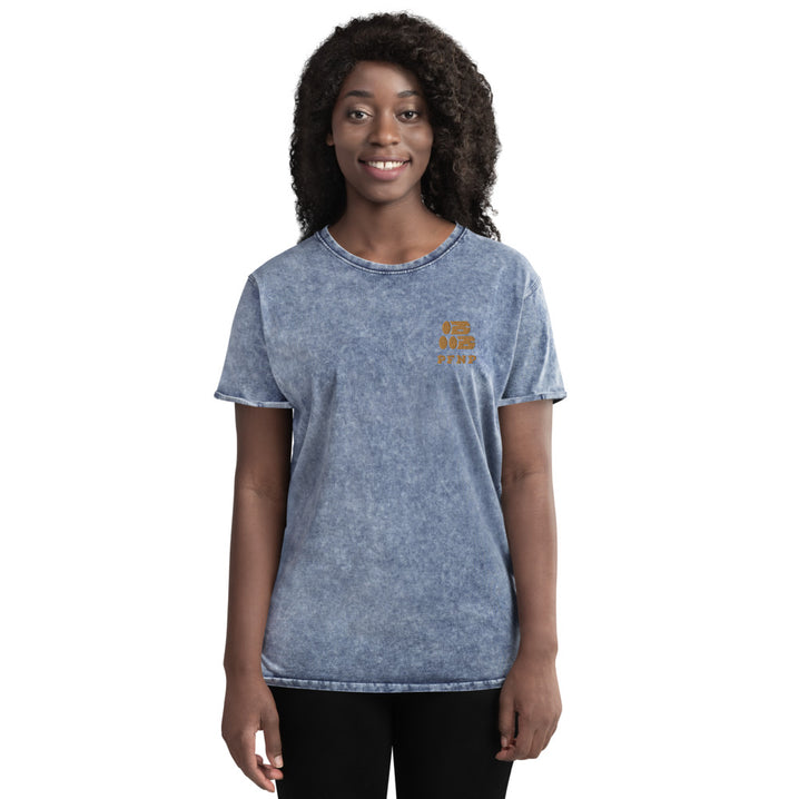 PFNP Happy Petrified Wood Shirt - Petrified Forest National Park Embroidered Vintage Denim Shirt