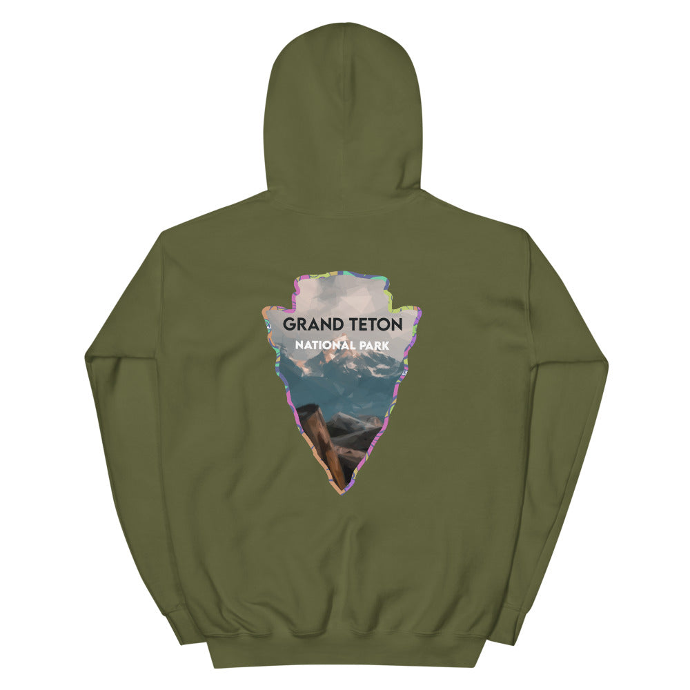 Grand Teton National Park Men's Hoodie - Established Line