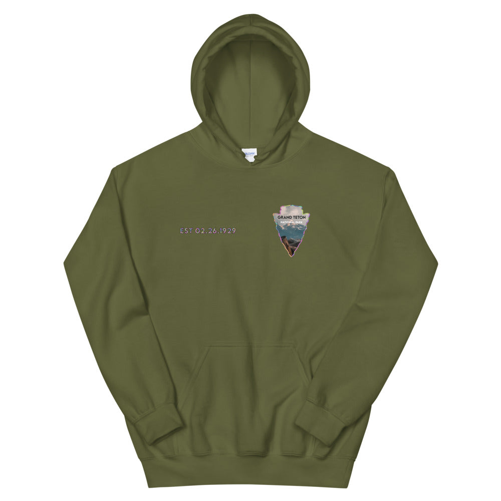 Grand Teton National Park Men's Hoodie - Established Line