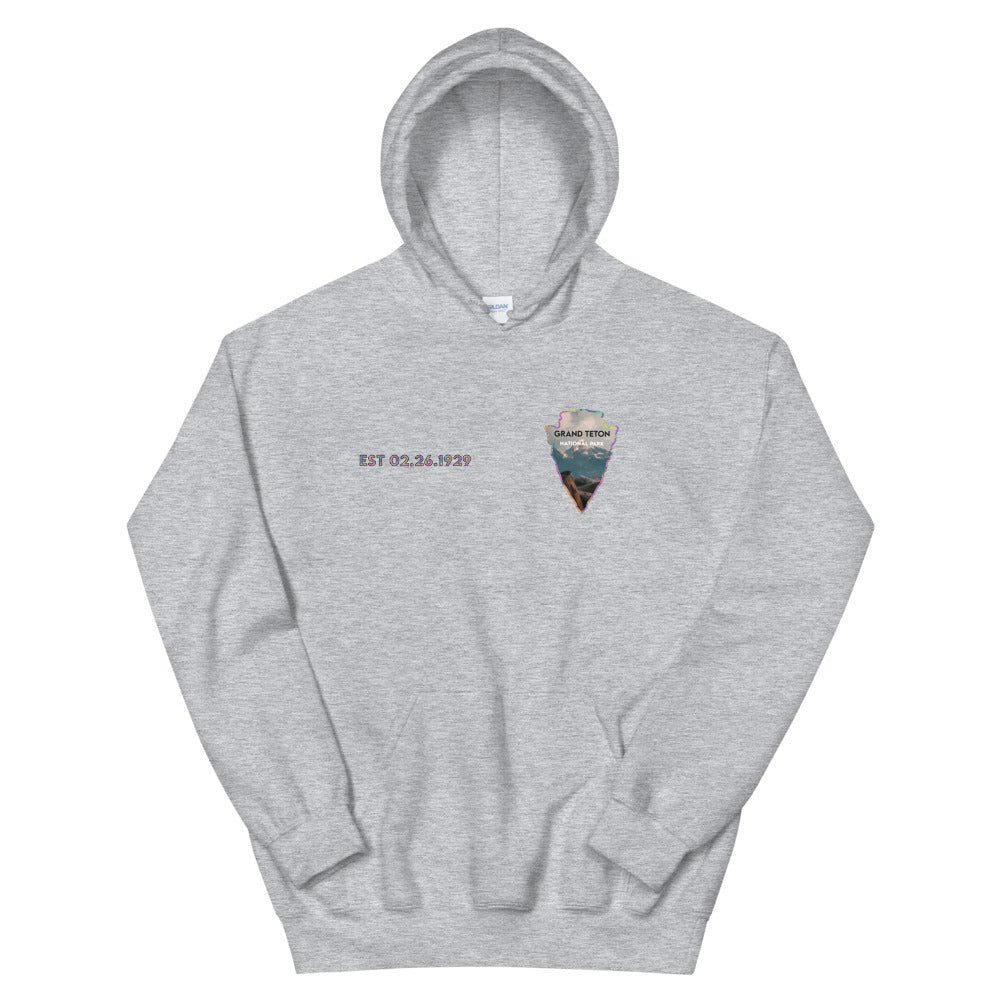 Grand Teton National Park Men's Hoodie - Established Line