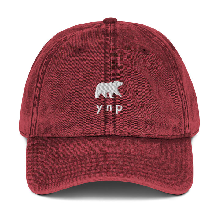 YNP Happy Bear Dad Hat - Yosemite National Park Embroidered Vintage Cap