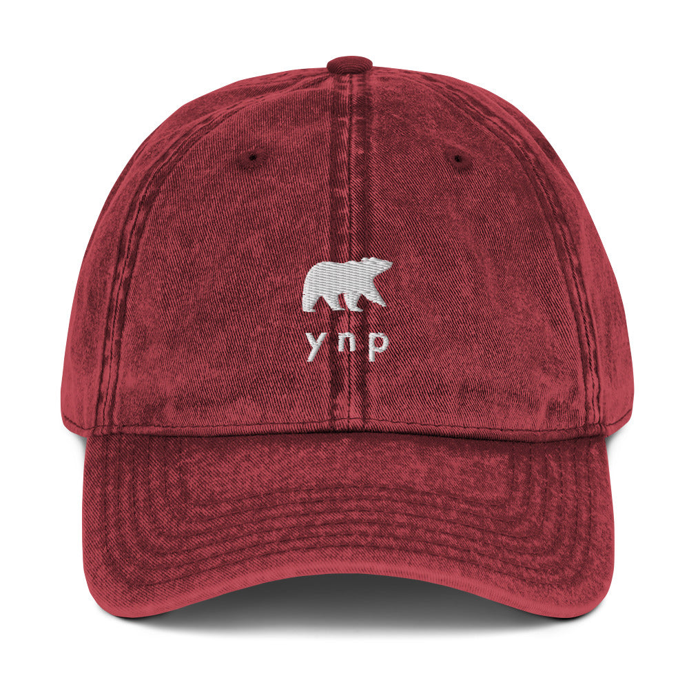 YNP Happy Bear Dad Hat - Yellowstone National Park Embroidered Vintage Cap