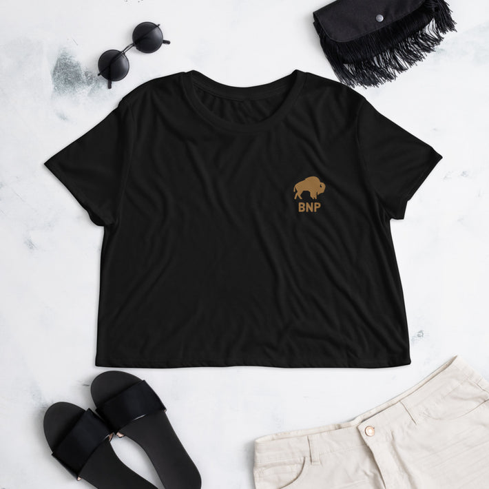 BNP Happy Bison Crop Top - Badlands National Park Embroidered Crop Top