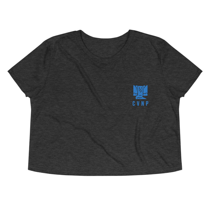 CVNP Happy Waterfall Crop Top - Cuyahoga Valley National Park Embroidered Crop Top