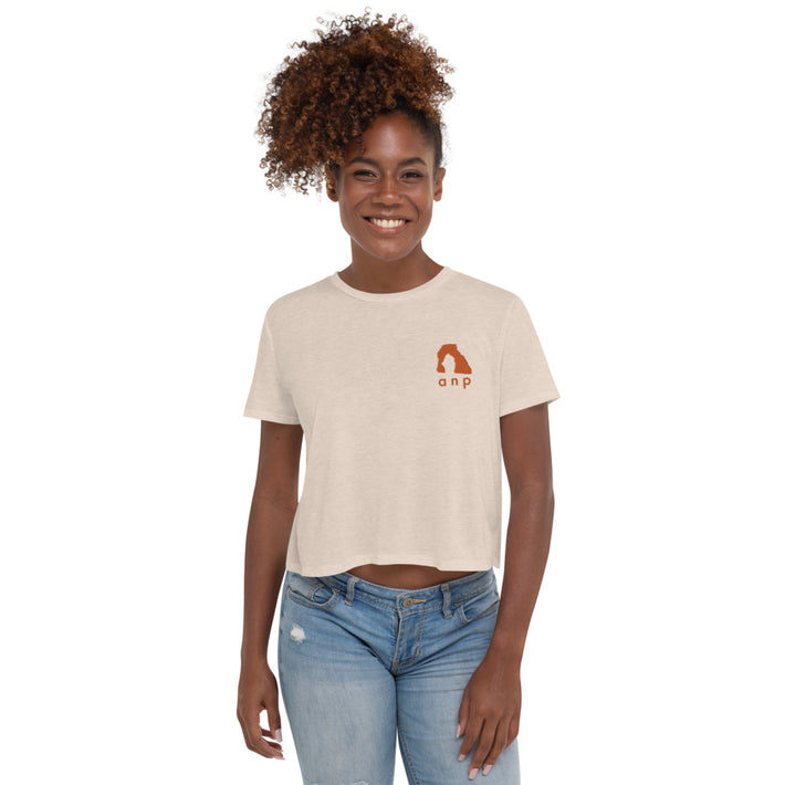 ANP Happy Arch Crop Top - Arches National Park Embroidered Flowy Crop Top