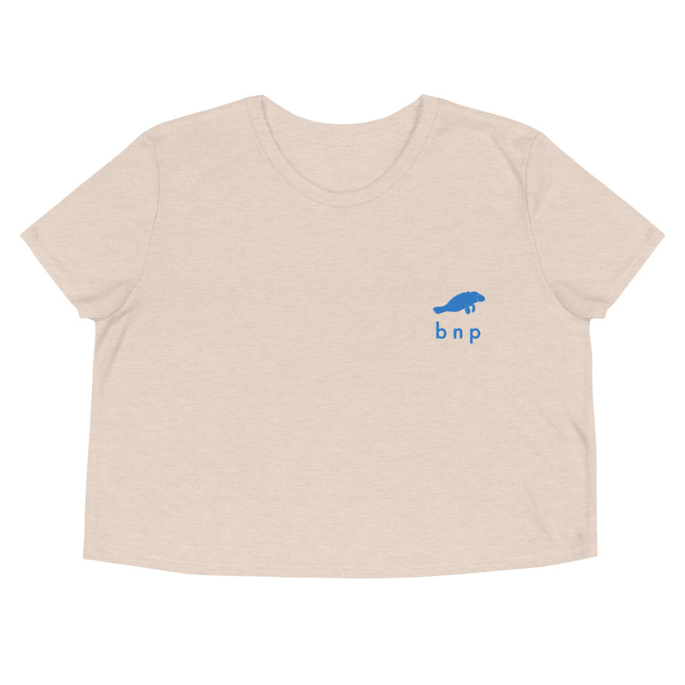 BNP Happy Manatee Crop Top - Biscayne National Park Embroidered Flowy Crop Top