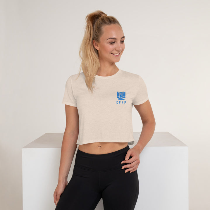 CVNP Happy Waterfall Crop Top - Cuyahoga Valley National Park Embroidered Crop Top