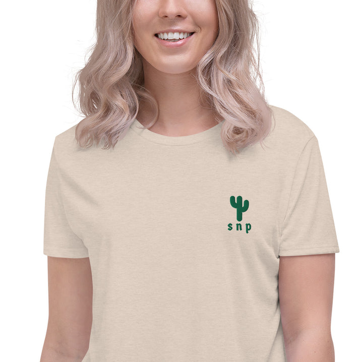 SNP Happy Cactus - Saguaro National Park Embroidered Crop Top