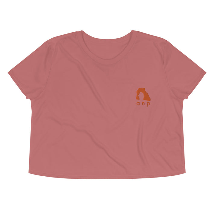 ANP Happy Arch Crop Top - Arches National Park Embroidered Flowy Crop Top