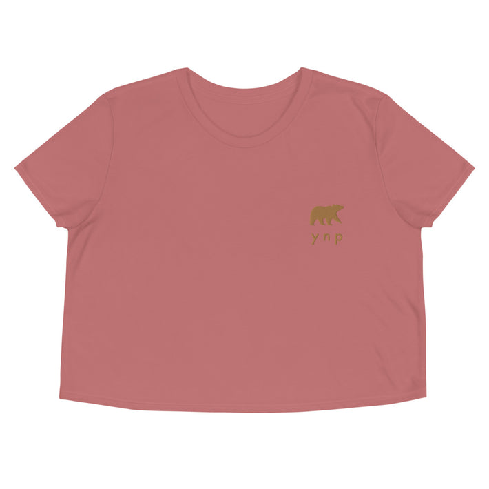 YNP Happy Bear Crop Top - Yellowstone National Park Embroidered Crop Top