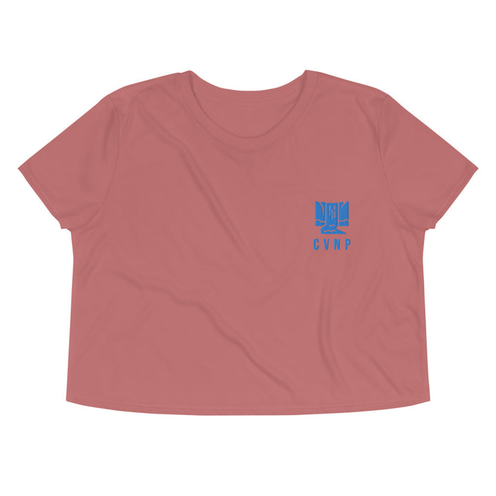 CVNP Happy Waterfall Crop Top - Cuyahoga Valley National Park Embroidered Crop Top